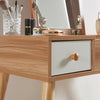 Wooden Dressing Table Makeup Desk Flip-up Mirror 2 Drawers Storage Padded Stool