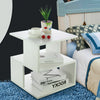 2 Tier Side Table Coffee Table End Table Lamp Table White Modern Bedside Table