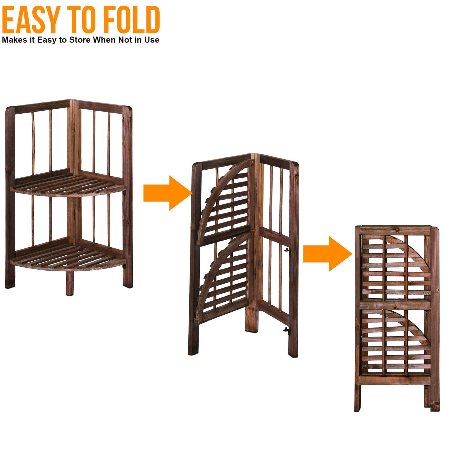 Corner Shelf/Shelving Rack Unit Display Stand Decoration Plants Natural Wood