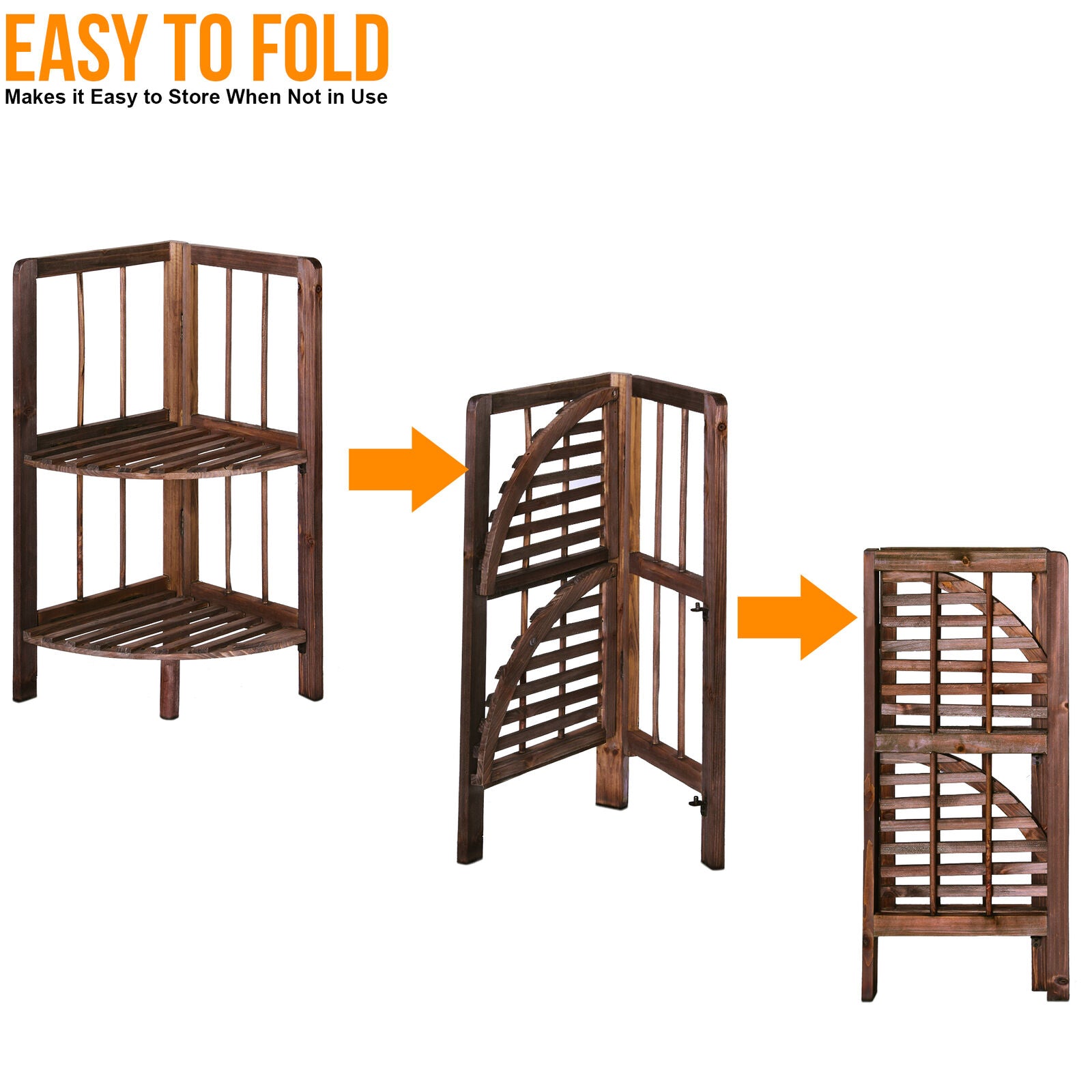 Corner Shelf/Shelving Rack Unit Display Stand Decoration Plants Natural Wood