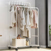 2-Tier Garment Rack Coat Rail Storage Shelves Dress Hanging Shoes Clothes Stand