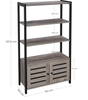 Vintage Industrial Bookcase Tall Grey Shelving Display Unit Rustic Side Cabinet