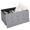 Folding Linen Folding Storage Ottoman Pouffe Seat Footstool Storage Box 2 Seater