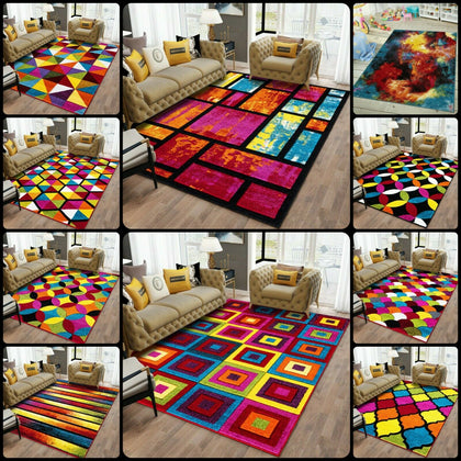 Modern Luxury Hand Carved Multi Colour Carpets Small Large Floor Rugs Runner Mat