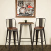 Industrial Metal Wood Bar Table + 2/4 Stools Set Breakfast Bistro Dining Chairs
