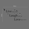 Walplus Wall Sticker Decal Classic Live Laugh Love Quote with Swarovski Crystals