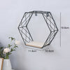 Wood Geometric Hexagonal Design Wall Wire Frame Storage Frame Shelf