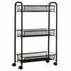 3 Tier Rolling Storage Trolley Utility Cart Kitchen Carts Mesh Basket W/ Wheels