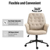 Vinsetto Office Chair Task Adjustable Height Mid Back Armrest Tilt Linen Brown