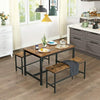 Industrial Dining Bench Set 2 Vintage Chair Rustic Metal Furniture Kitchen Seat