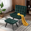 Velvet Lazy Chair with Footstool Relax Lounge Chair Accent Armchair Sofa Chair