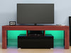 Modern TV Stand Cabinet Unit 1 Drawer Black High Gloss Door Walnut Living Room