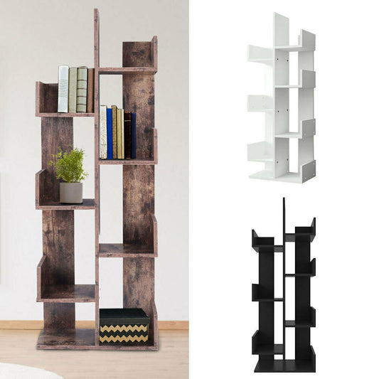 Industrial Wooden Bookcase Book Shelf Storage Display Shelving Unit Home Office