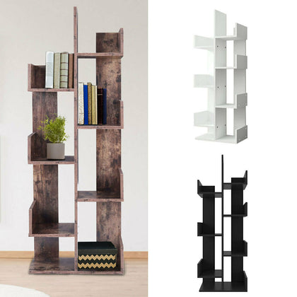 Industrial Wooden Bookcase Book Shelf Storage Display Shelving Unit Home Office
