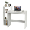 110cm Home Office Computer Table Desk with Storage Side Shelves PC Worksation