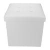 GREY LINEN FOLDING STORAGE OTTOMAN POUFFE SEAT FOOT STOOL HOME STORAGE BOX UK