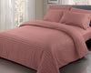 Satin Stripe Duvet Cover with Pillowcase Quilt Bedding Set Single Double King