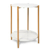 Marble Gold Round Coffee Table Accent Table Sofa Side Table Living Room Storage