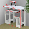 Warm White Wooden Computer Desk Laptop PC Table Shelf Small Corner Workstation