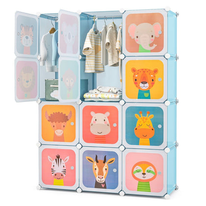 Portable Kids Wardrobe 12-Cube Baby Closet Dresser Children's Storage Organizer