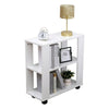 Bedside Table Drawer Cabinet Small Side End Table Nightstand Storage Shelf White