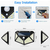 2x 100 LED Solar Power PIR Motion Sensor Wall Light Outdoor Garden Security Lamp