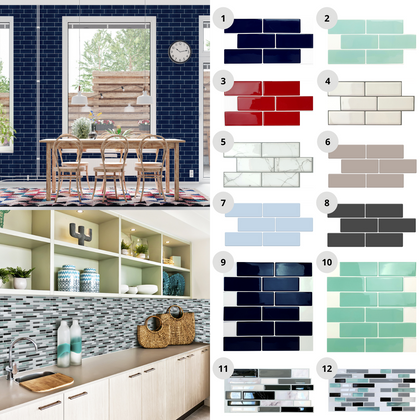 Kitchen Peel and Stick Backsplash Self Adhesive 3D Tile Sticker Wall Panels