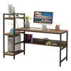 Large Computer Desk PC Table Laptop Bookshelf Corner Writing Office Shelf Unit