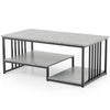 Modern Faux Marble Coffee Table 2-Tier Rectangular Accent Table Chic Cocktail