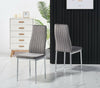 Set of 2 Modern Blue/Mustard/Pink/Grey Velvet Chrome Metal Legs Dining Chairs