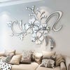 3D Mirror Flower Art Removable Wall Sticker Acrylic Mural Decal Home Room Decor