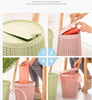 New Pink Home Office Plastic Basket Trash Waste Bin Hollow Garbage Bag Box