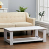 Two-Tier Contemporary Coffee Table w/ Open Shelf 4 Legs Home Furniture Vintage