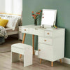 Vanity Flip-up Mirror Storage Dressing Table w/ 3 Drawers 1 Door Stool Set UK
