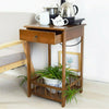 2 Tier Classic Bedside Table Drawer Side Table Living Room Coffee Tea End Table