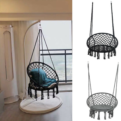 Hanging Hammock Chair Outdoor Indoor Garden Patio Rope Net Swing Macrame Seat UK