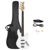 Glarry Basswood Electric GJass Bass Guitar w/ Power Wire Tools Bag Pick White