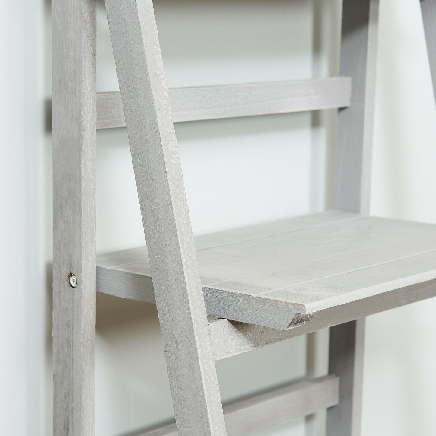 Hartleys Grey 4 Tier Folding Ladder Storage Home Display Shelf Bedroom/Bathroom