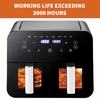 Air Fryer Dual Basket 9 Litre Touch Digital Display with Timer Non-Stick Kitchen
