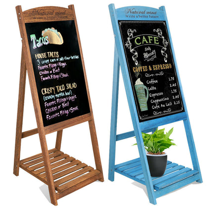 LARGE 110CM X 40CM WOODEN A BOARD CHALKBOARD PAVEMENT SIGN SANDWICH PUB CAFE UK