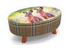 Large Footstool Luxury Upholstered Fabric Foot Rest Ottoman Decor with Legs