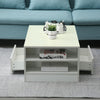 Modern Coffee Table 2-Drawer Side Table High Gloss Living Room Furniture White