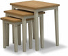 Nest of 3 Tables Nesting Coffee Side Table Wooden White Pine Space Saving Table