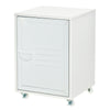 Metal Rolling File Cabinet White Louvered Storage Office Organizer Filing Table