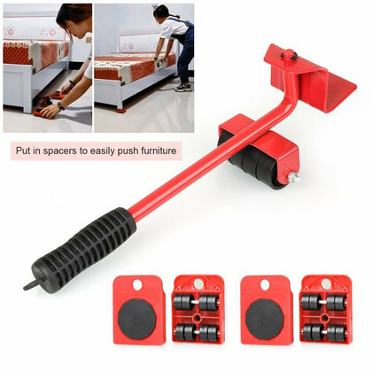 Easy Move Removal Heavy Furniture Shifter Lifter Slider Mover Wheels Moving Kit