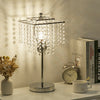 Crystal Table Desk Lamp Chrome Bedside Night Light Lampshade Home Light Fixture