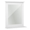 Mondeer White Bathroom Mirror MDF Frame Wall Mounted W/ Shelf Bathroom Porch