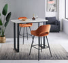 2X Bar Stools Fabric Breakfast Chairs Padded Seat Metal Leg Black Dining Kitchen