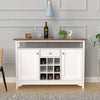 Farmhouse Kitchen Storage Cabinet Sideboard with 9 Wine Rack Buffet Cupboards