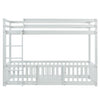3FT Bunk Beds Kids Toddlers High Sleeper Wooden Bed Frame White Solid Pine Wood